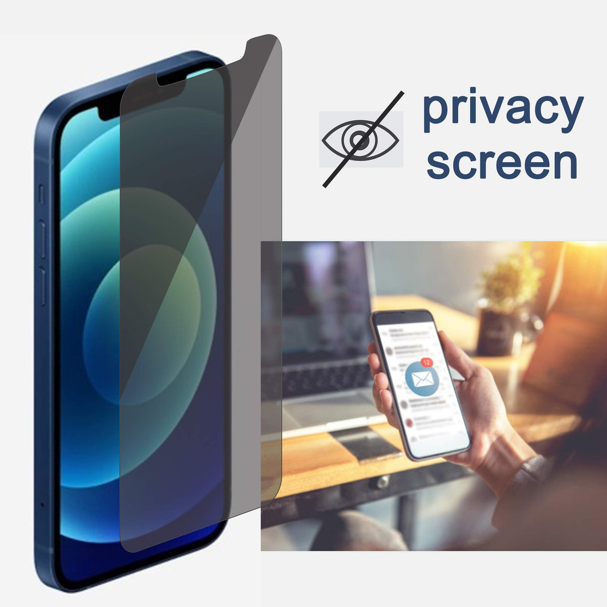 Ailun 3 Pack Privacy Screen Protector for iPhone 17 Pro Max, Tempered Glass