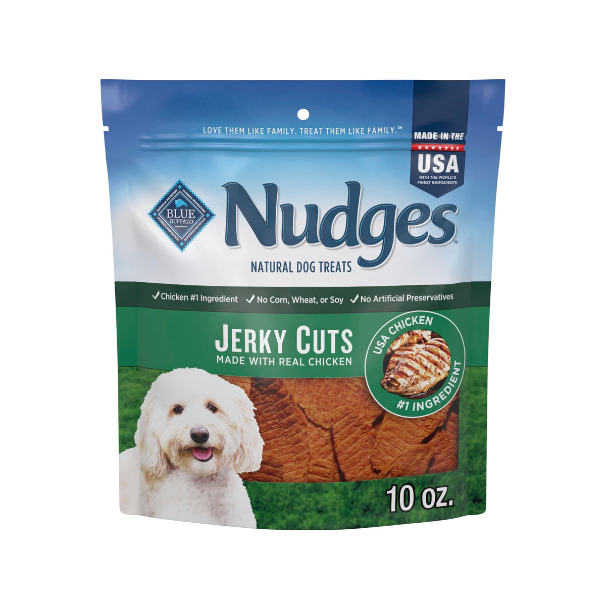 Blue Buffalo Nudges Jerky Cuts Steak Dog Treats, 10 oz