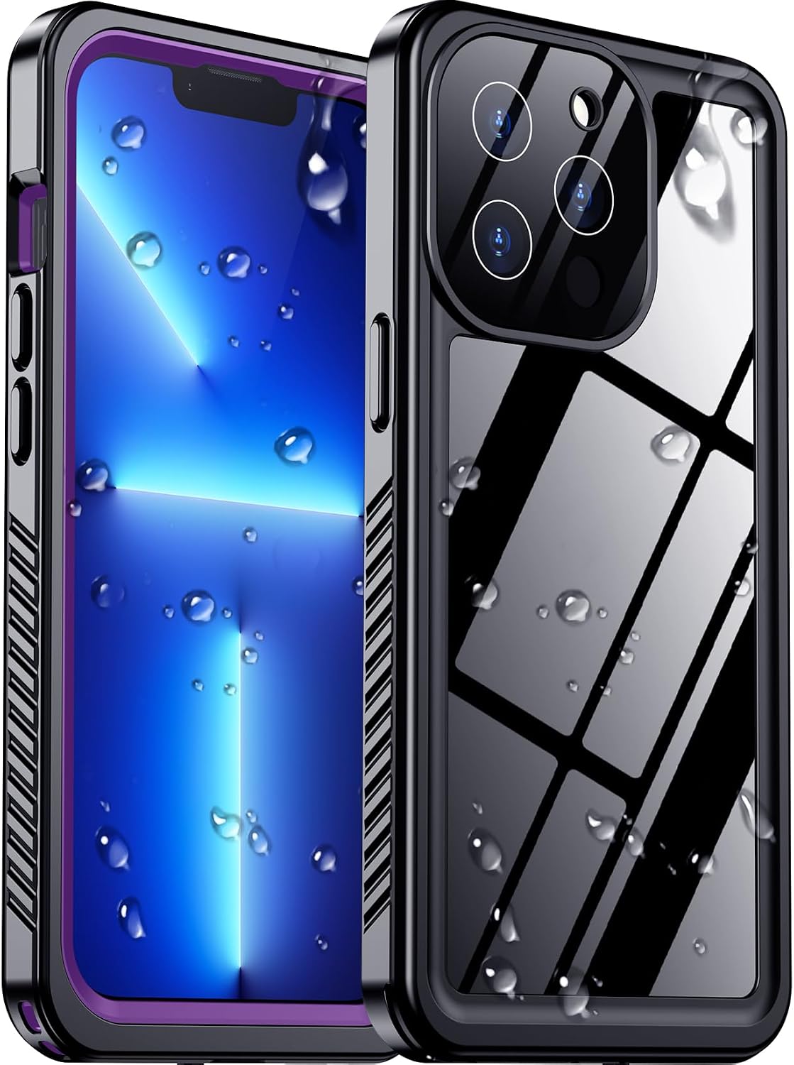Temdan Compatible with iPhone 17 Pro Case,Waterproof Built-in Screen & Camera Protector IP68 Underwater Full Body 17FT Military Dropproof Shockproof Phone Case 6.3"-Blue/Clear