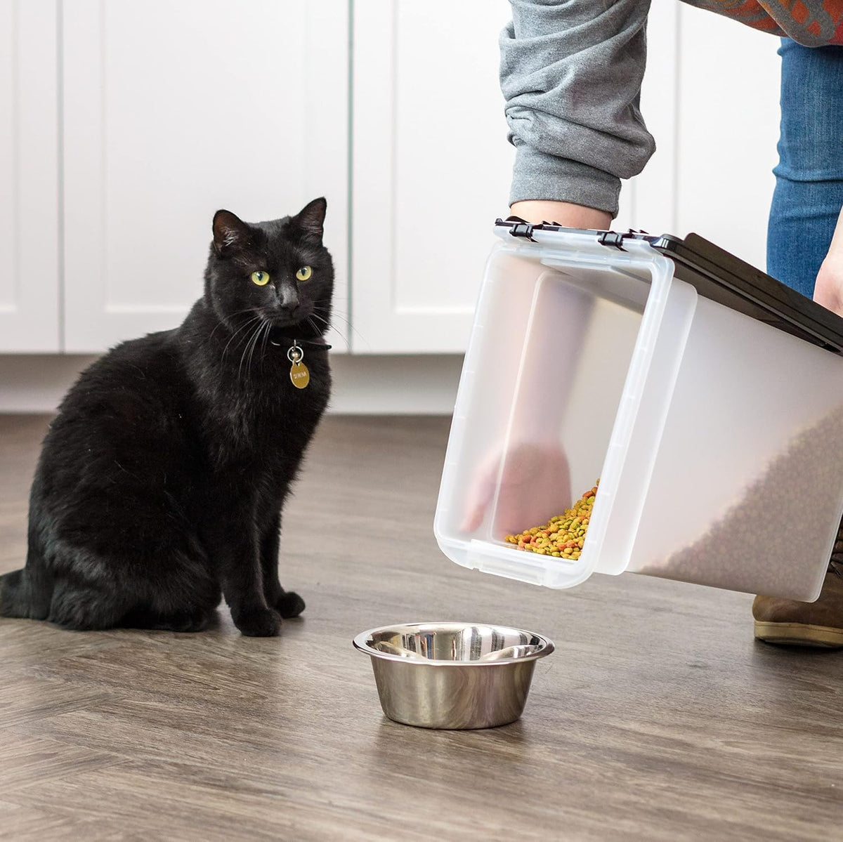 IRIS USA Dog Food Storage Container, Airtight, 30 lb Capacity, Wheels
