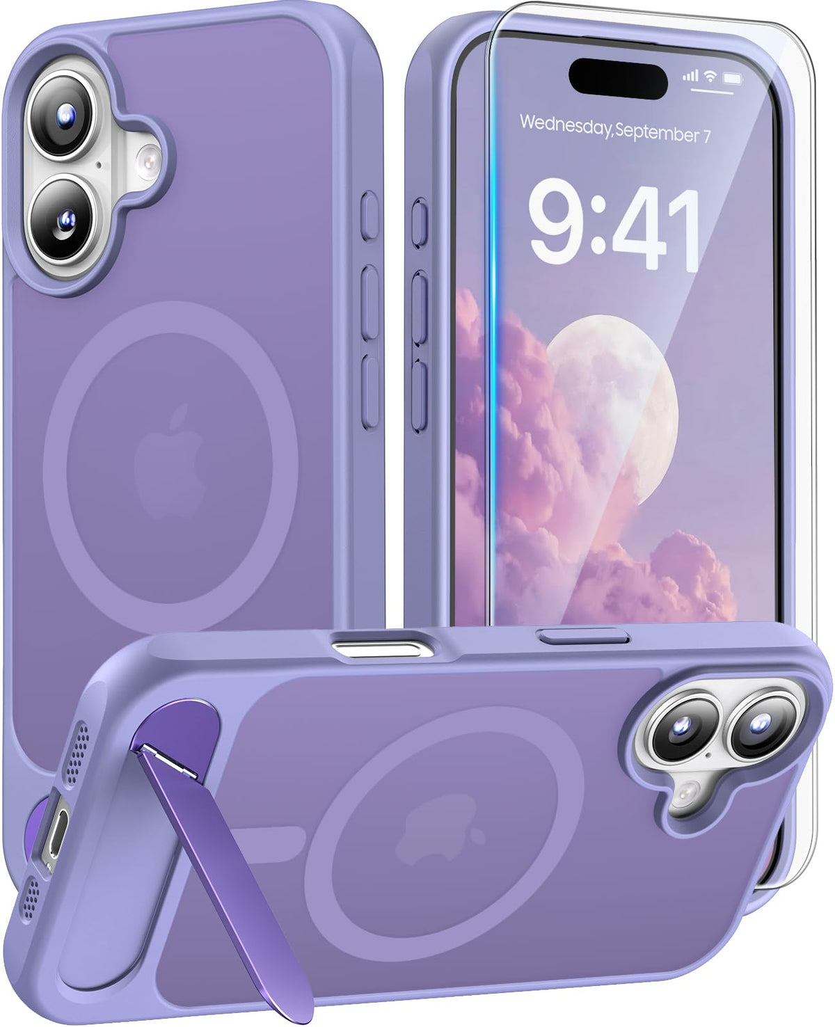 Magnetic for iPhone 16 Pro Case with Stand, Clear Matte