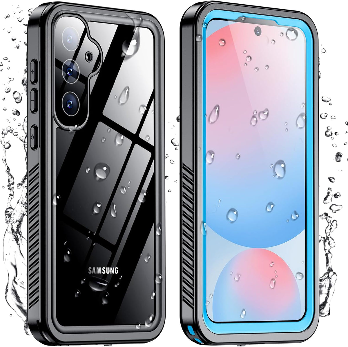 Temdan Compatible with iPhone 17 Pro Case,Waterproof Built-in Screen & Camera Protector IP68 Underwater Full Body 17FT Military Dropproof Shockproof Phone Case 6.3"-Blue/Clear