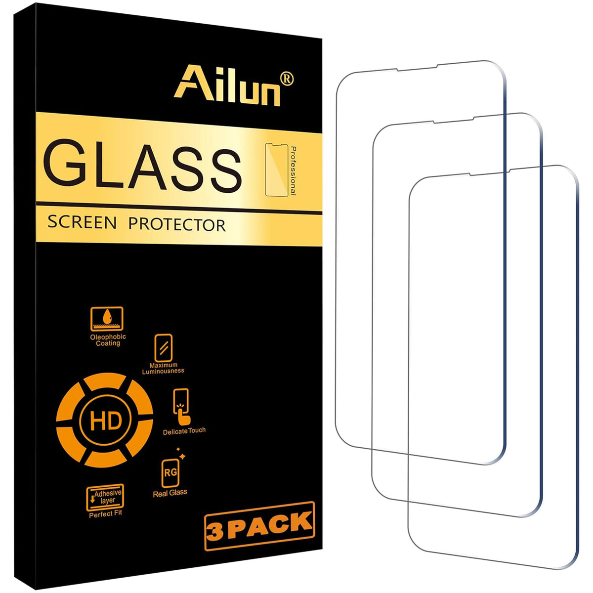 Ailun 3 Pack Screen Protector for iPhone 16 / iPhone 15 / iPhone 15 Pro