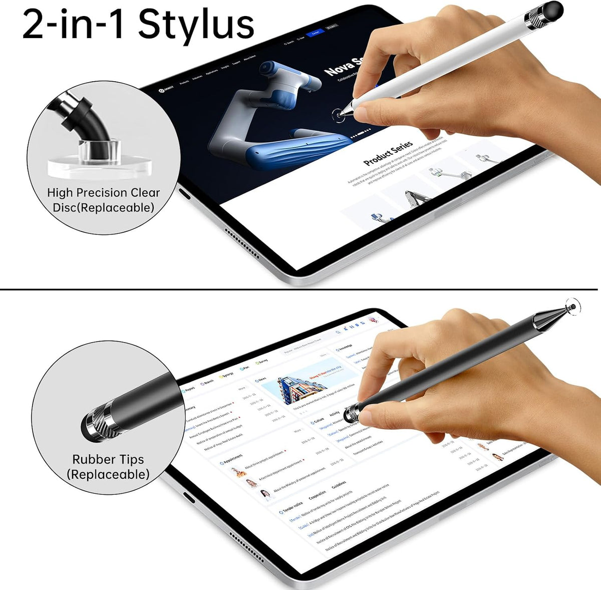 Bopomofo Stylus(5 Pcs),2-in-1 Stylus Pen for Touchscreen,Capacitive Stylus