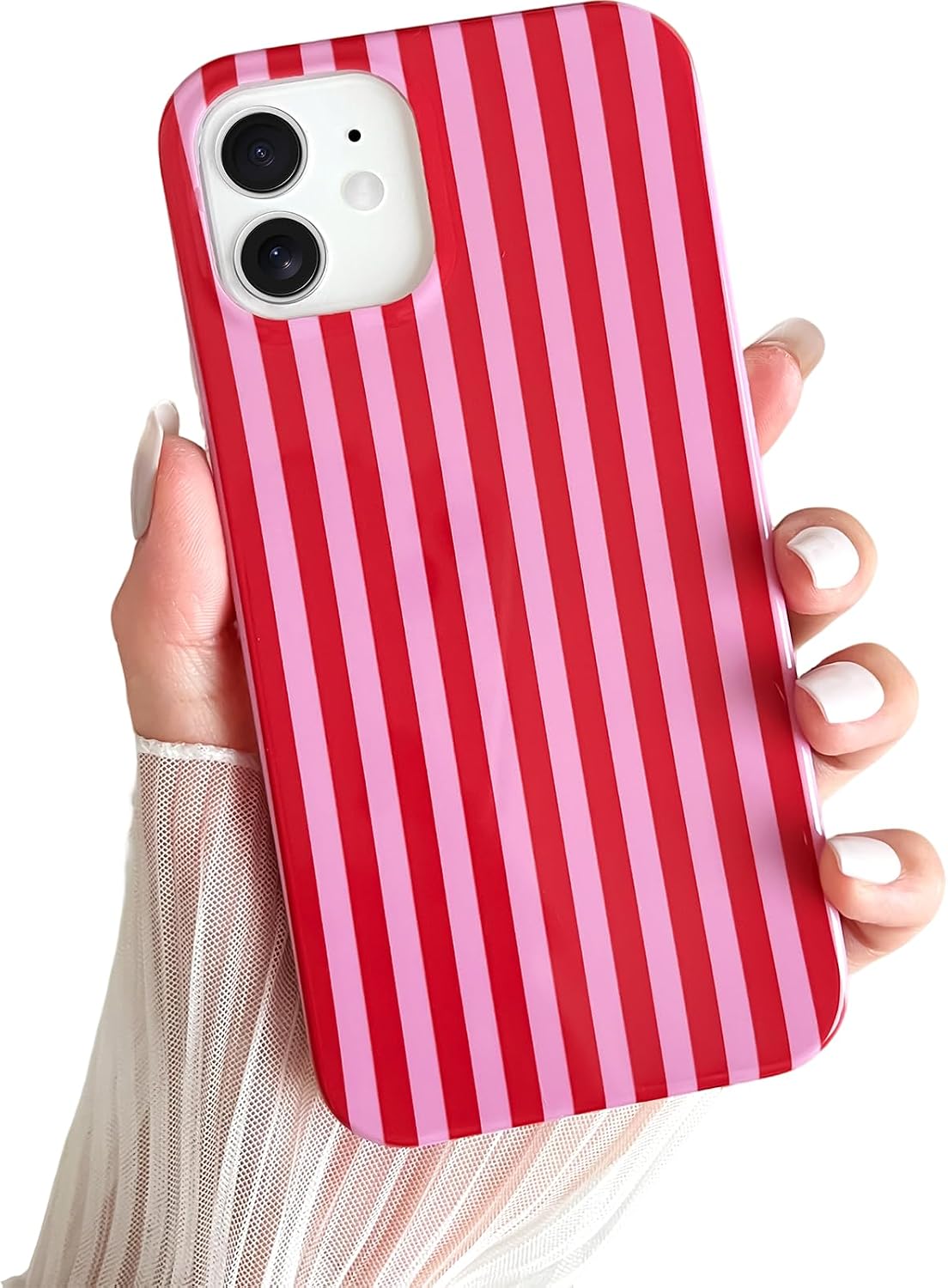 Yeddabox for iPhone 17 Pro Max Case Cute Striped Phone Case Soft TPU Slim Shockproof Phone Cover for Women Girls, Pink