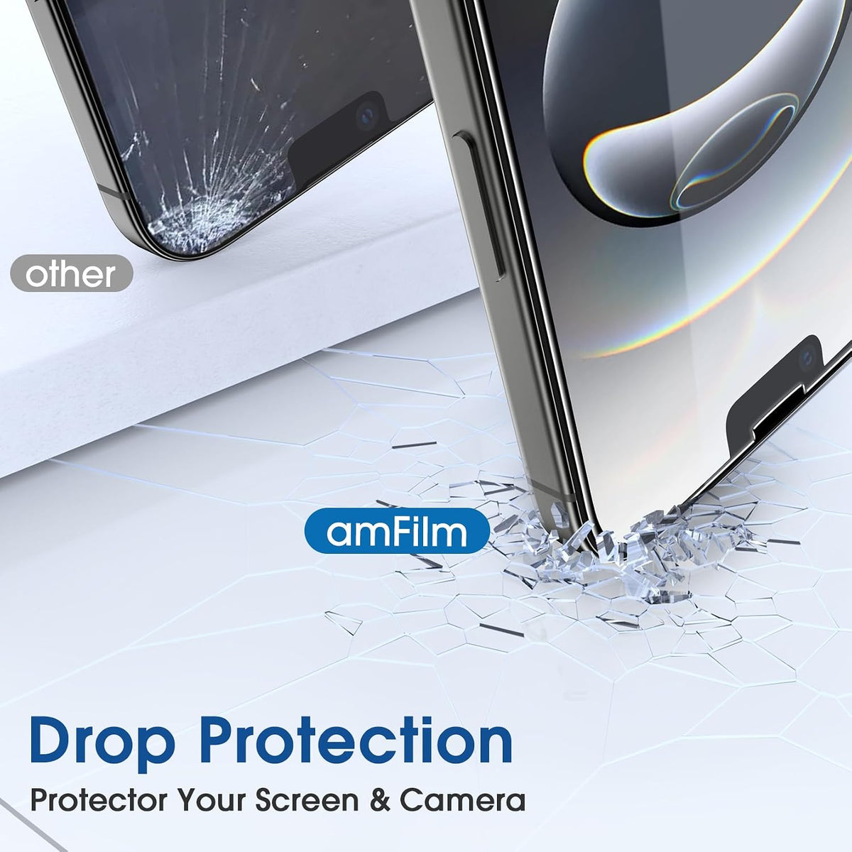 amFilm OneTouch for iPhone 18 Pro 6.3'' Screen Protector Tempered Glass