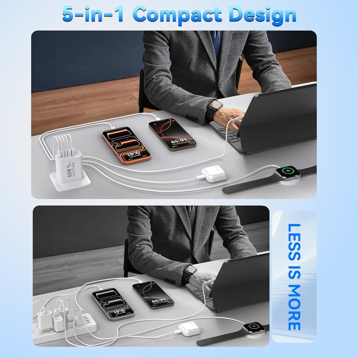 USB C Fast Charger Blocks, 60W iPhone USB Type C Wall Charging Power Blocks