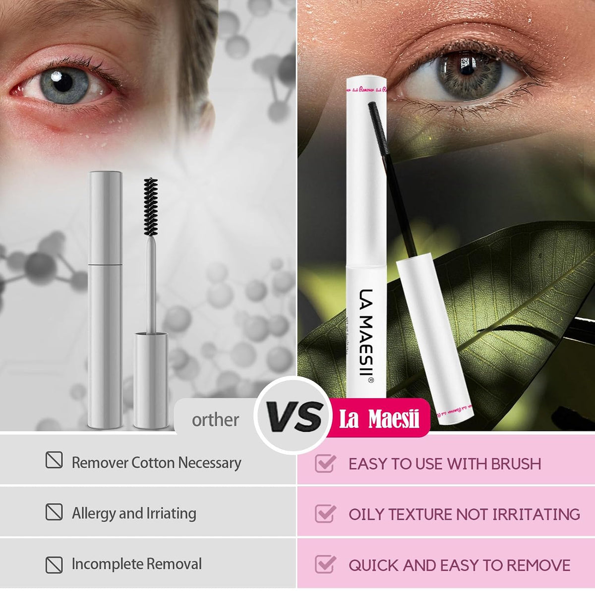 LA MAESII Lash Remover for Lash Clusters 5ML Clear Remover for Lash Cluster