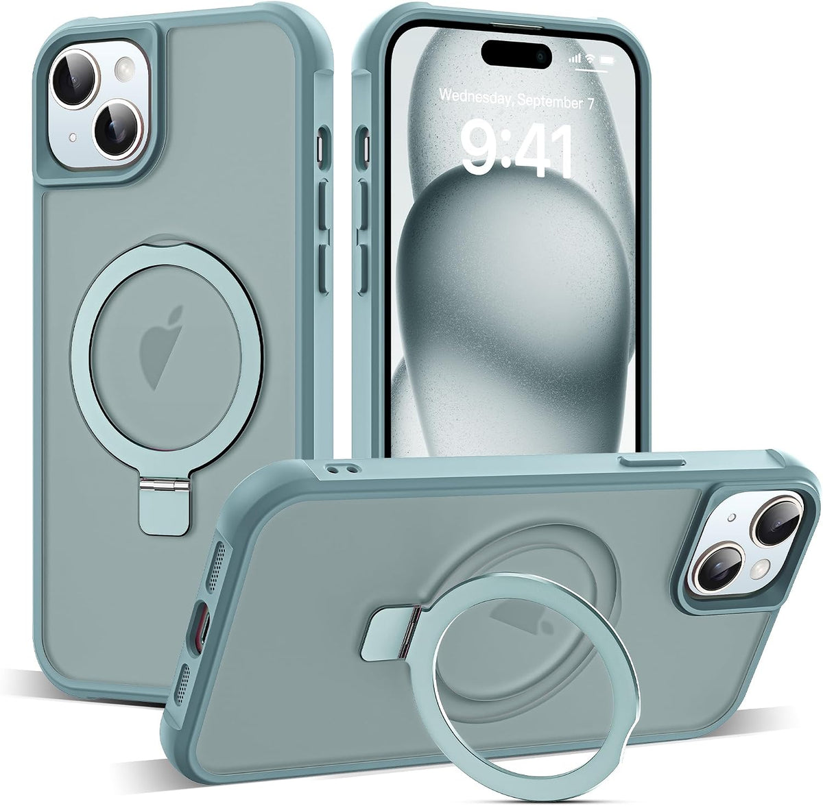 SKYLMW Compatible with iPhone 16 Pro Max Case with Stand,Rose