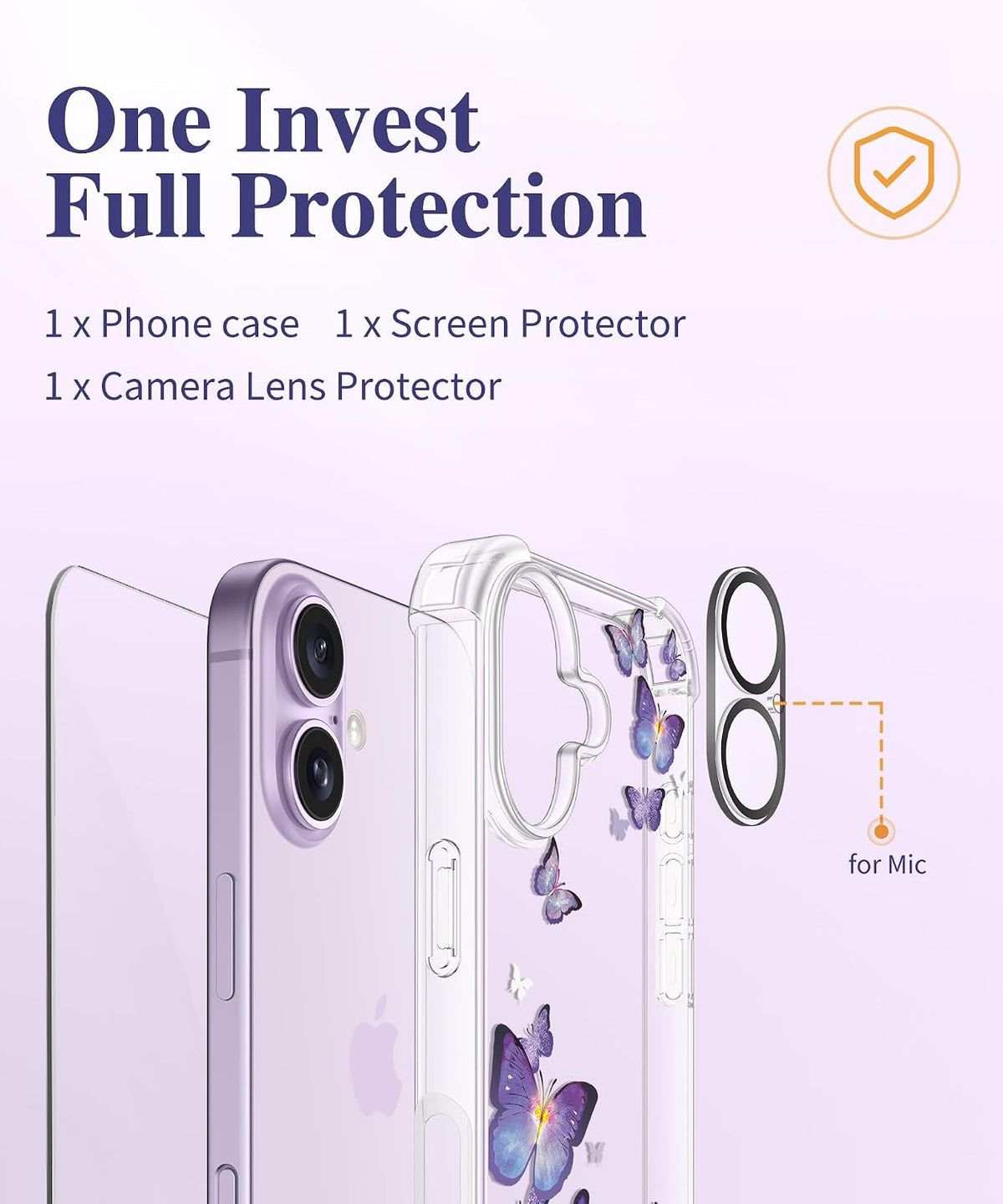 GVIEWIN for iPhone 17 Case Floral Clear Slim Women