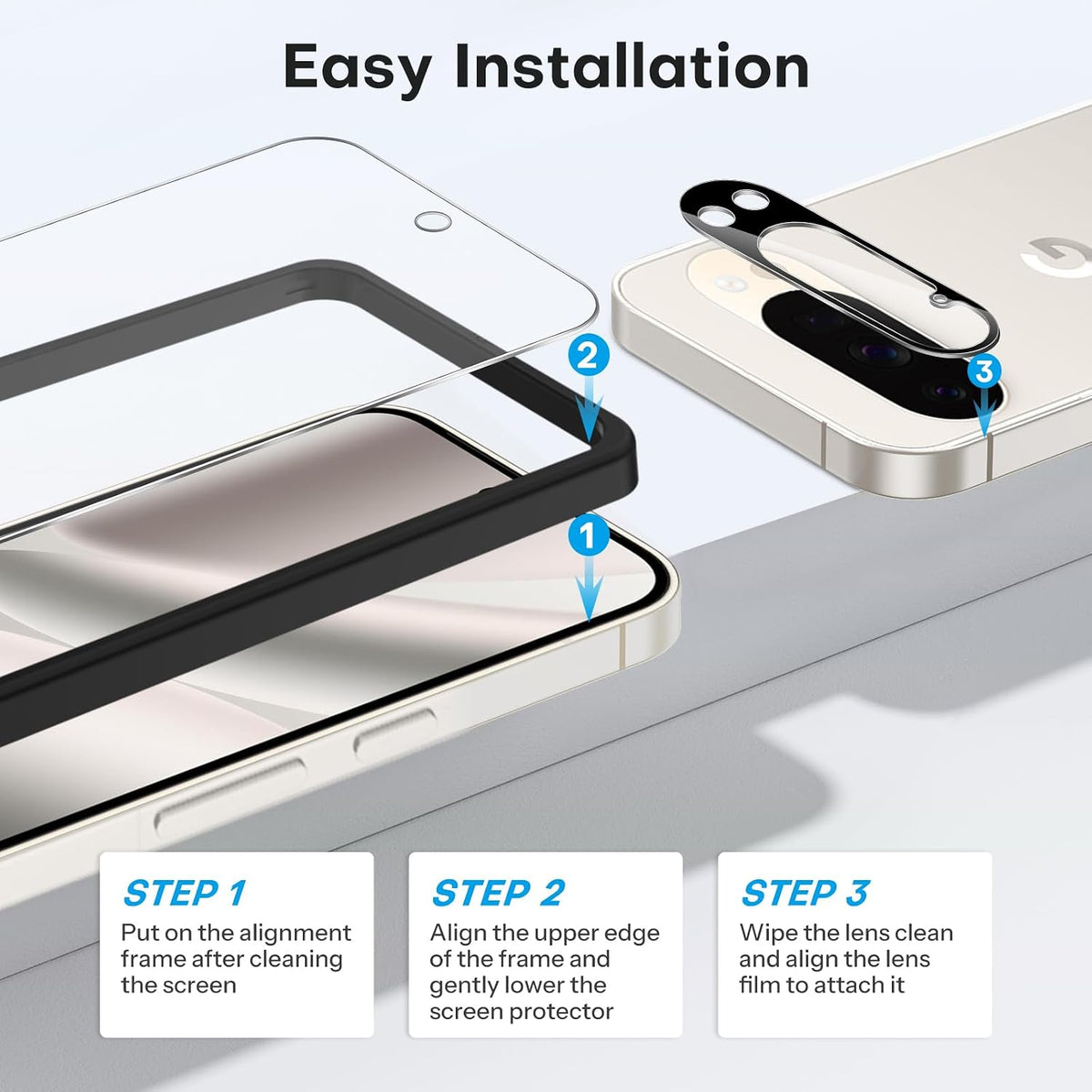 OMOTON 3+2 Pack for Google Pixel 11 Screen Protector 6.3-inch