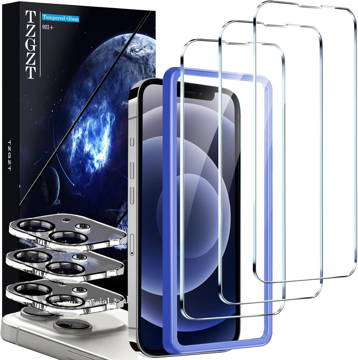 TZGZT 3 Pack Privacy Screen Protectors for iPhone Duo, Tempered Glass