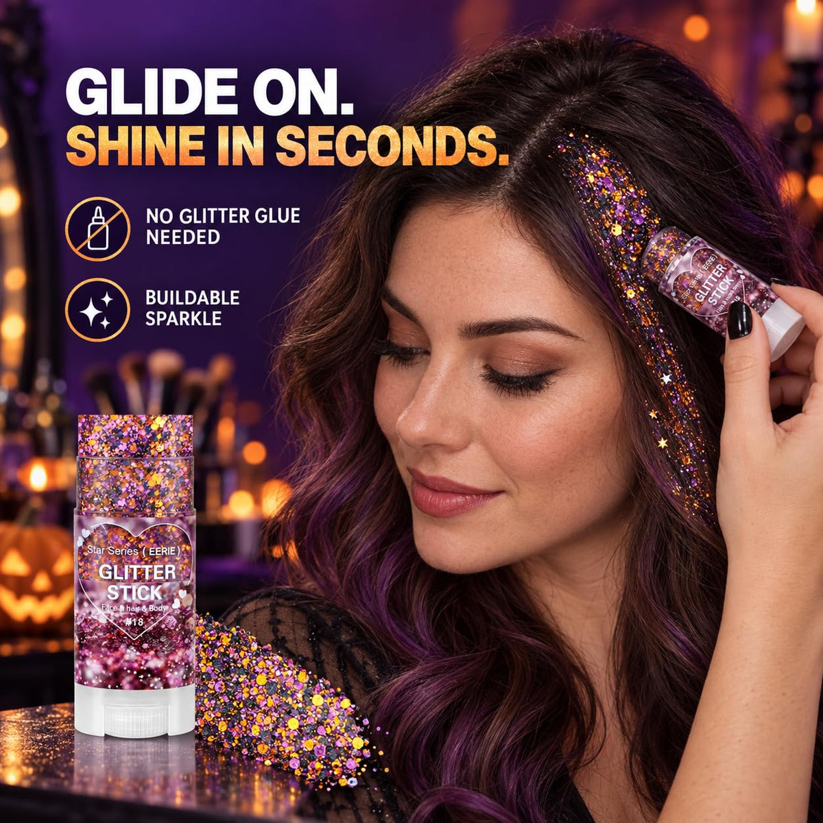 Mysense Red Face Hair Body Glitter Stick,Halloween Cosplay Sparkling Sequins Chunky Glitter Makeup,Festival Rave Concert Outfit Accessories for Women Girls Kids