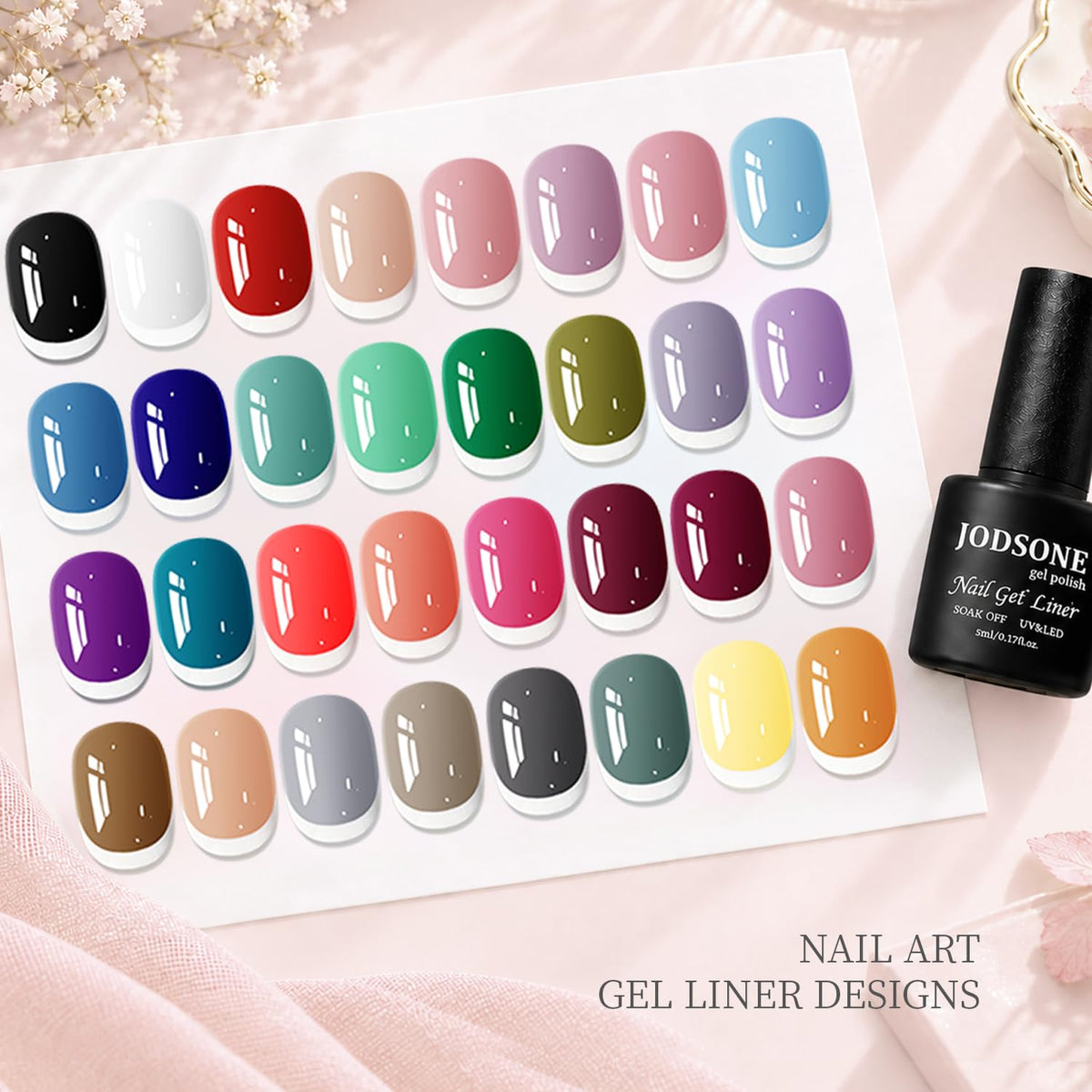 JODSONE 23 PCS Gel Nail Polish Set with Base Glossy and Matte Top Coat Multicolored Gel Nail Long Lasting Suitable for All Seasons
