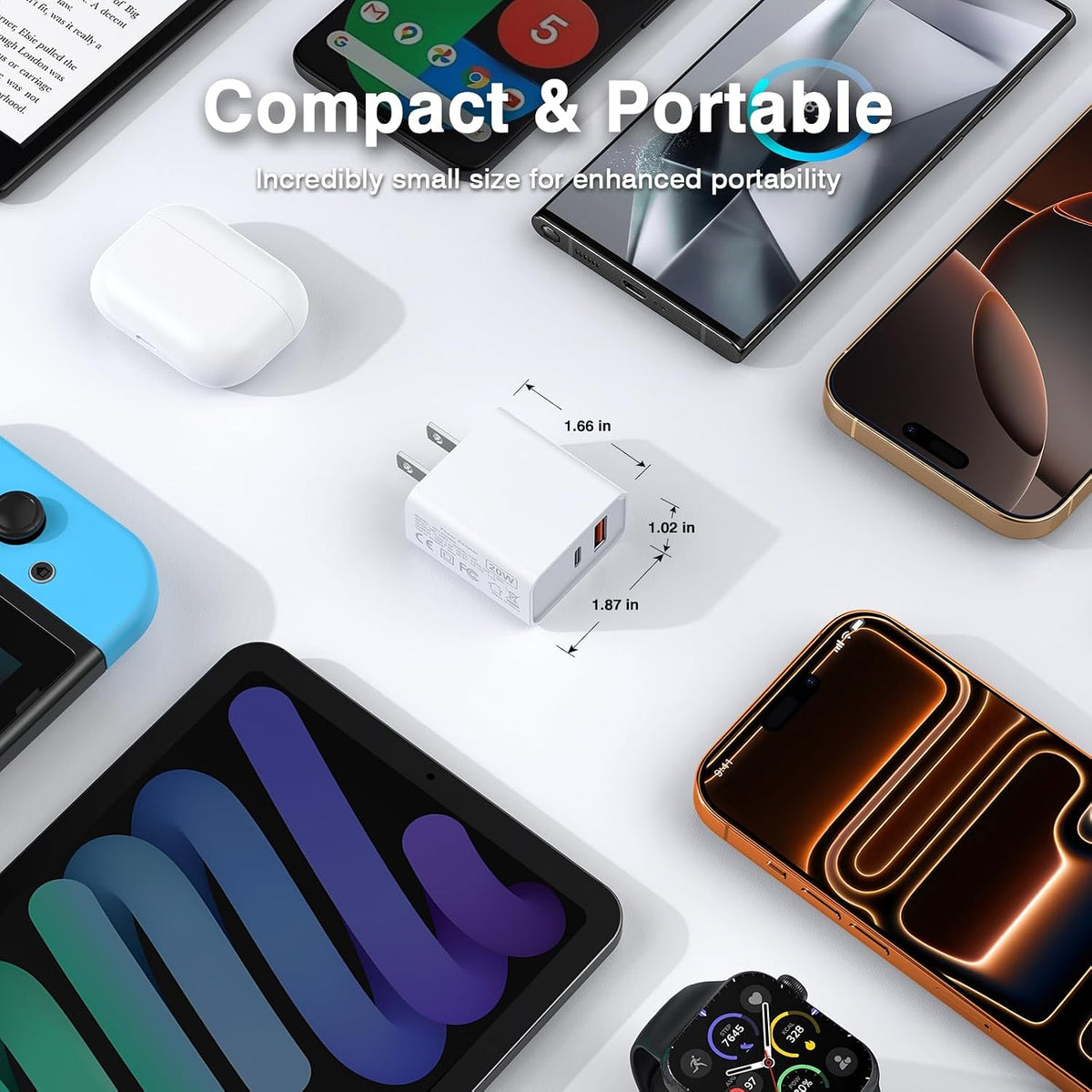 3 Pieces USB C Wall Charger for iPhone 14/15/16/17 Pro Max Plus Cube