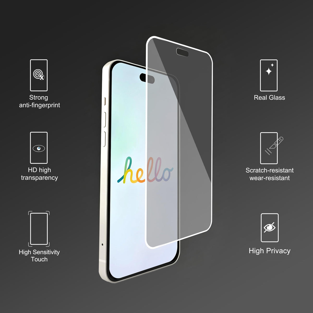 Ailun 3 Pack Privacy Screen Protector for iPhone 17 Pro Max, Tempered Glass