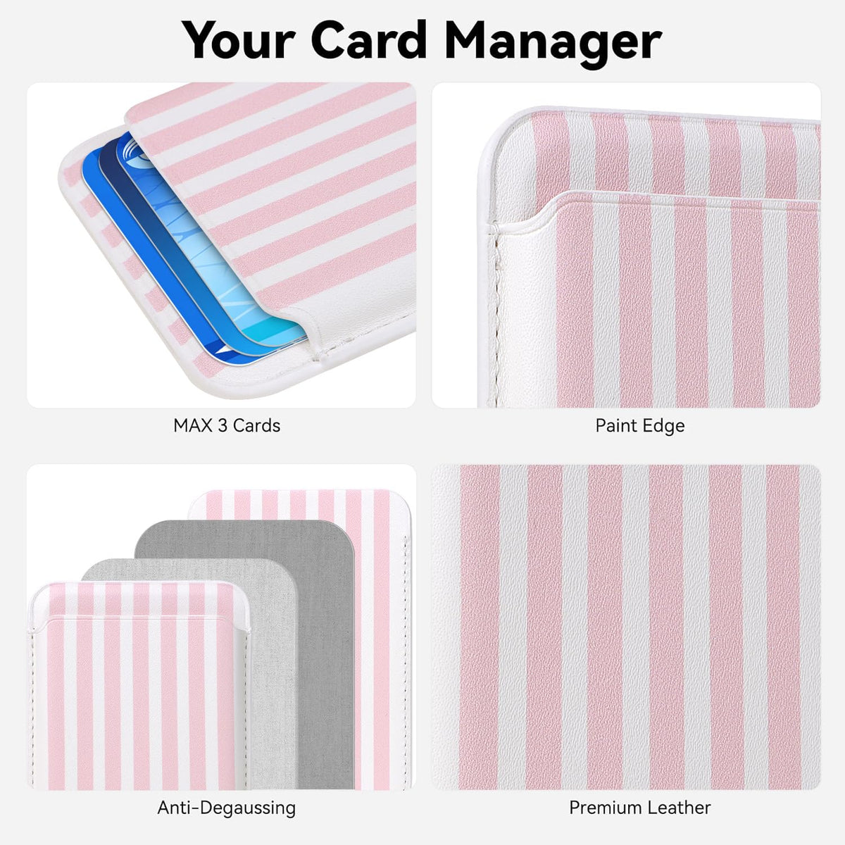 Magnetic Wallet Cell Phone Card Holder for Phone Case with Mag-Safe