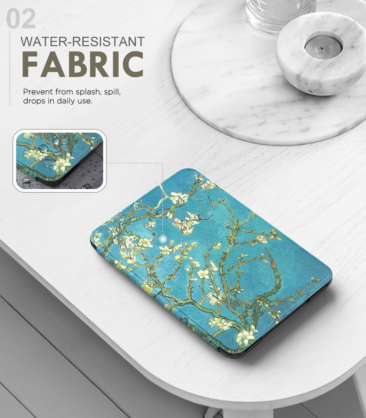 MoKo Case for 6" Amazon Kindle Basic 11th Gen 2024/2022,Blue-green