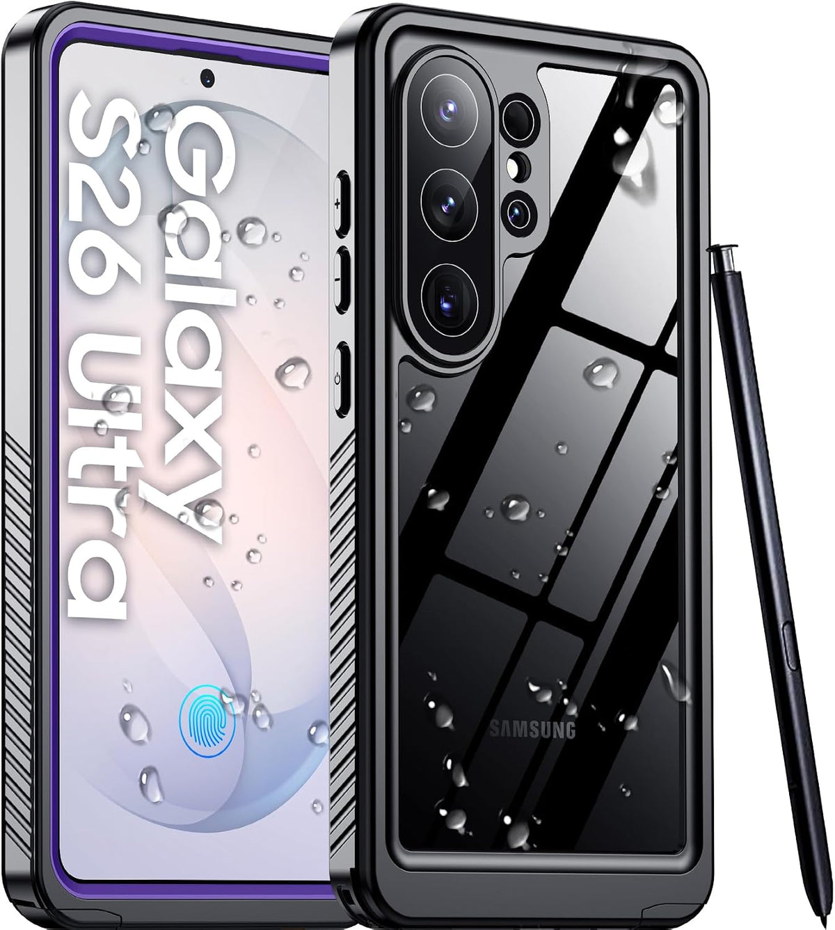 Temdan Compatible with iPhone 17 Pro Case,Waterproof Built-in Screen & Camera Protector IP68 Underwater Full Body 17FT Military Dropproof Shockproof Phone Case 6.3"-Blue/Clear