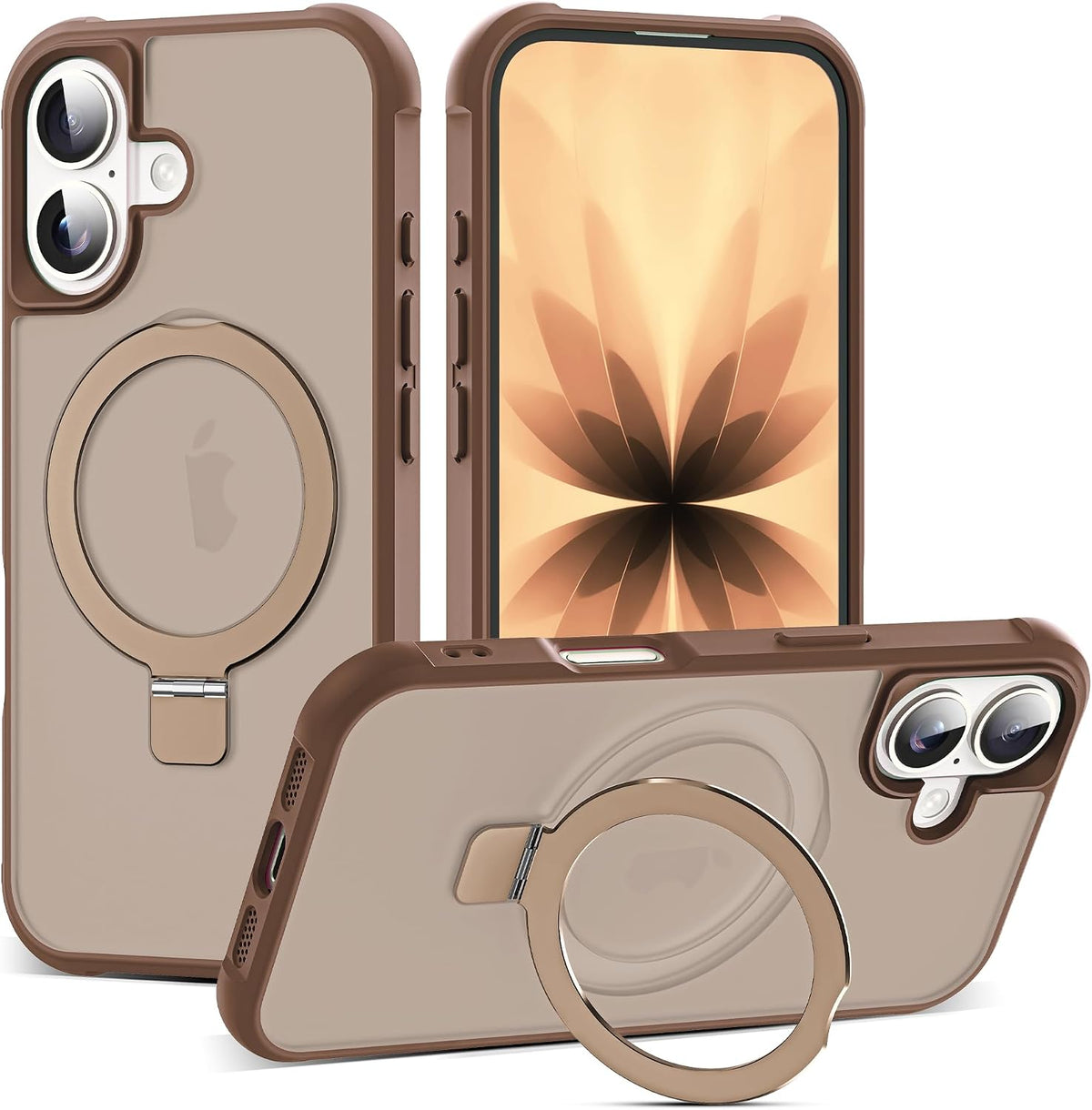 SKYLMW Compatible with iPhone 16 Pro Max Case with Stand,Rose