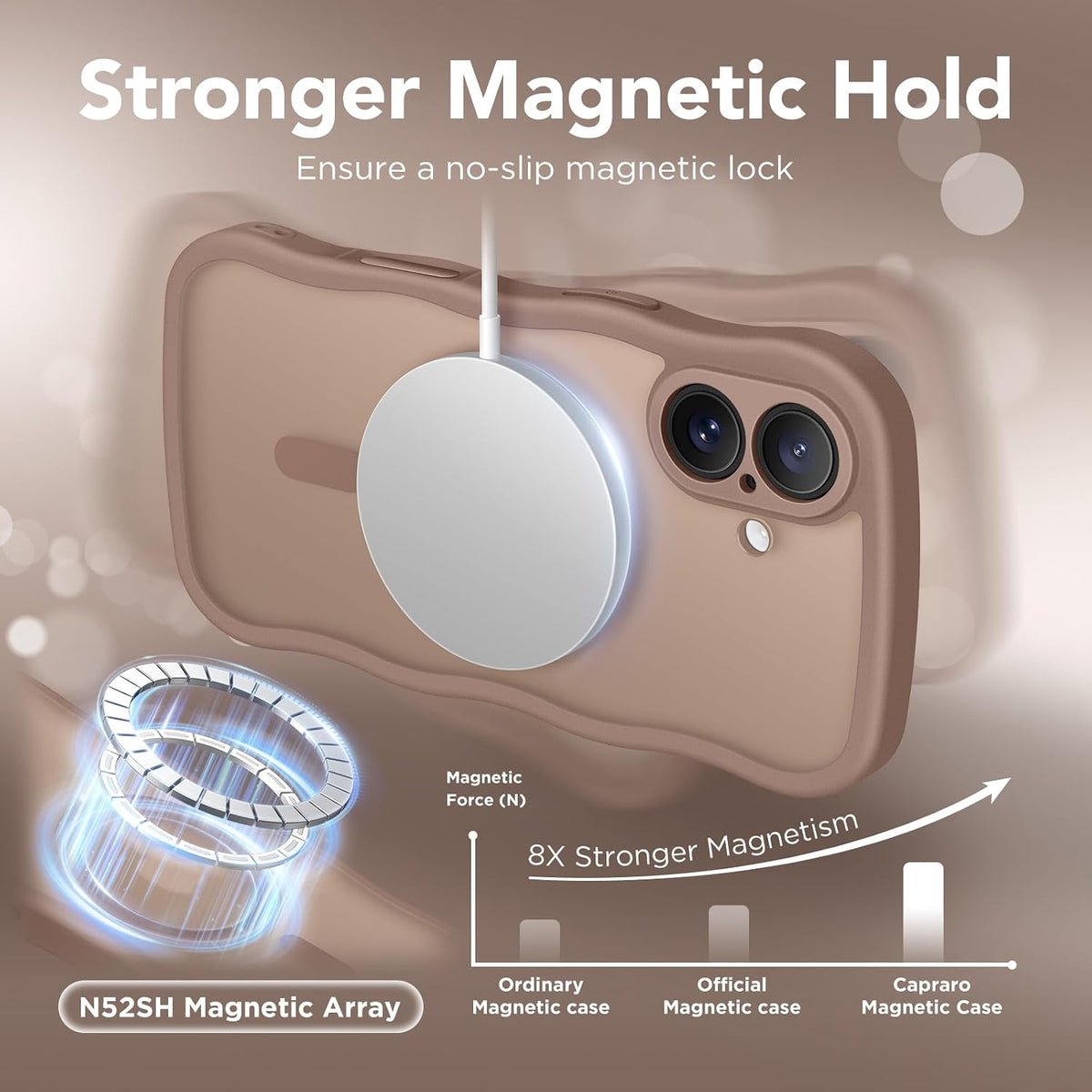 CAPRARO Cute for iPhone 11 Case, Compatible with MagSafe Stone