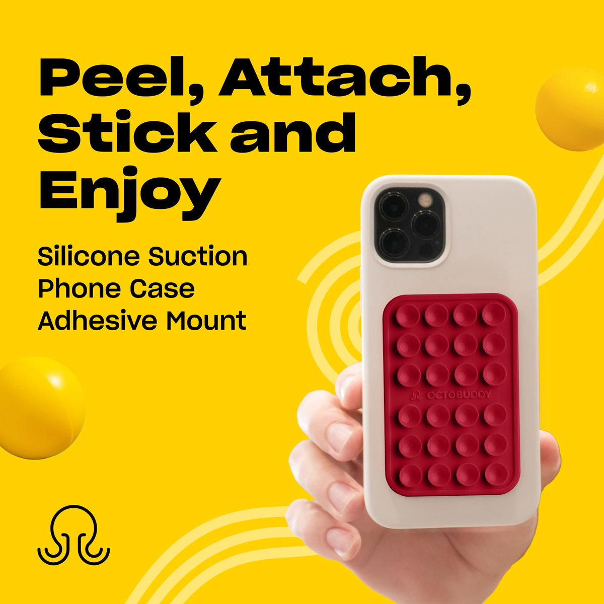 OCTOBUDDY Classic - Silicone Suction Phone Case Adhesive Mount, Turquoise
