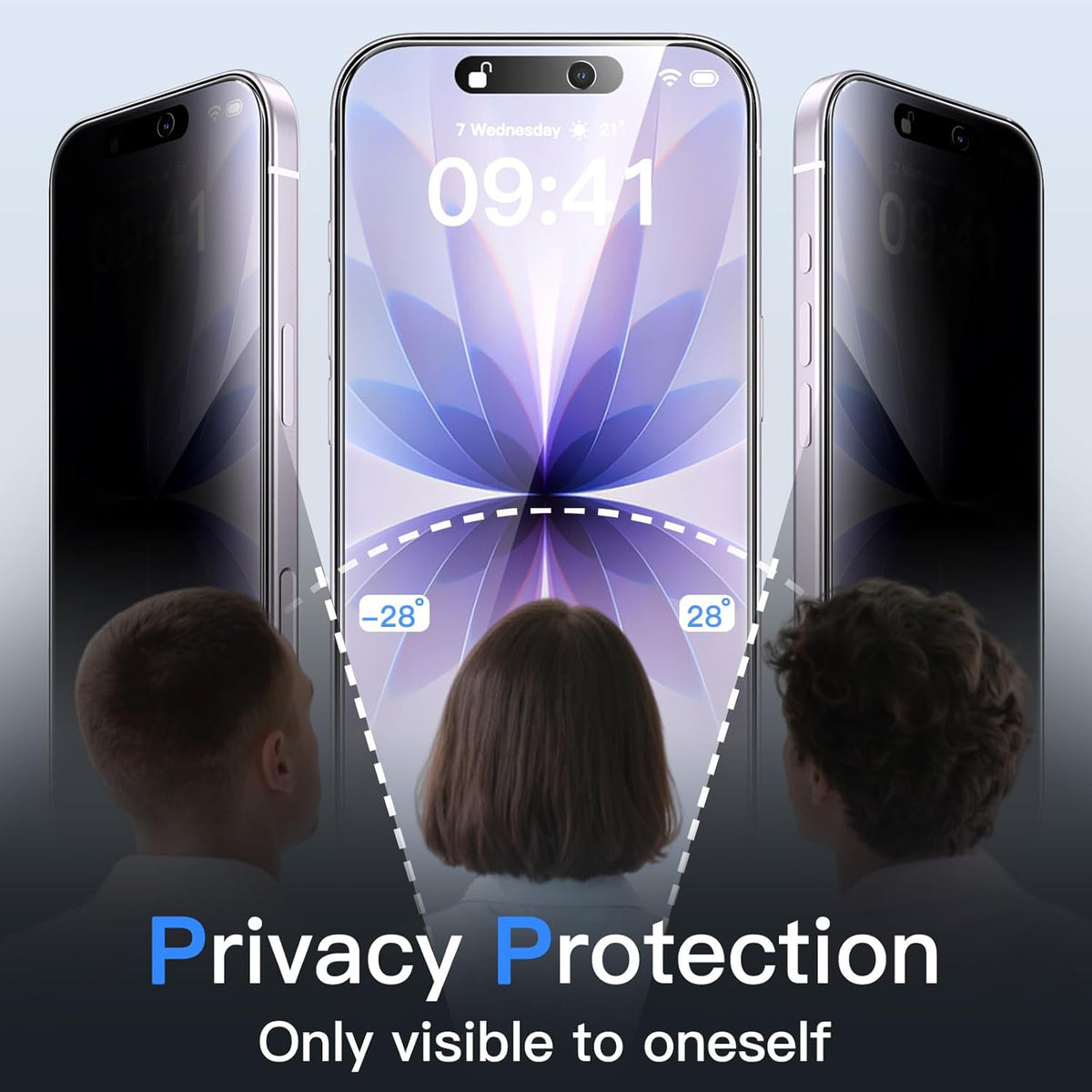 JETech Privacy Screen Protector for iPhone 16 Pro Max, 2-Pack