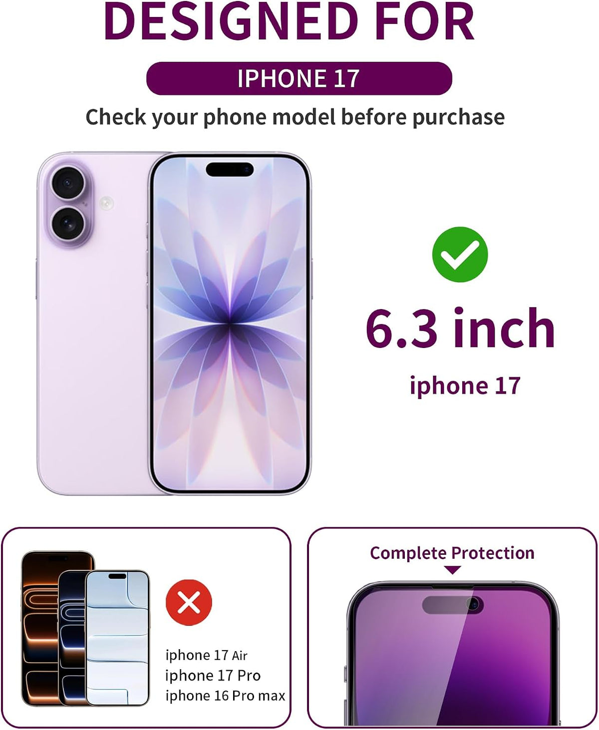 2 Pack Privacy Screen Protector for iPhone 13 Pro Max/14 Plus