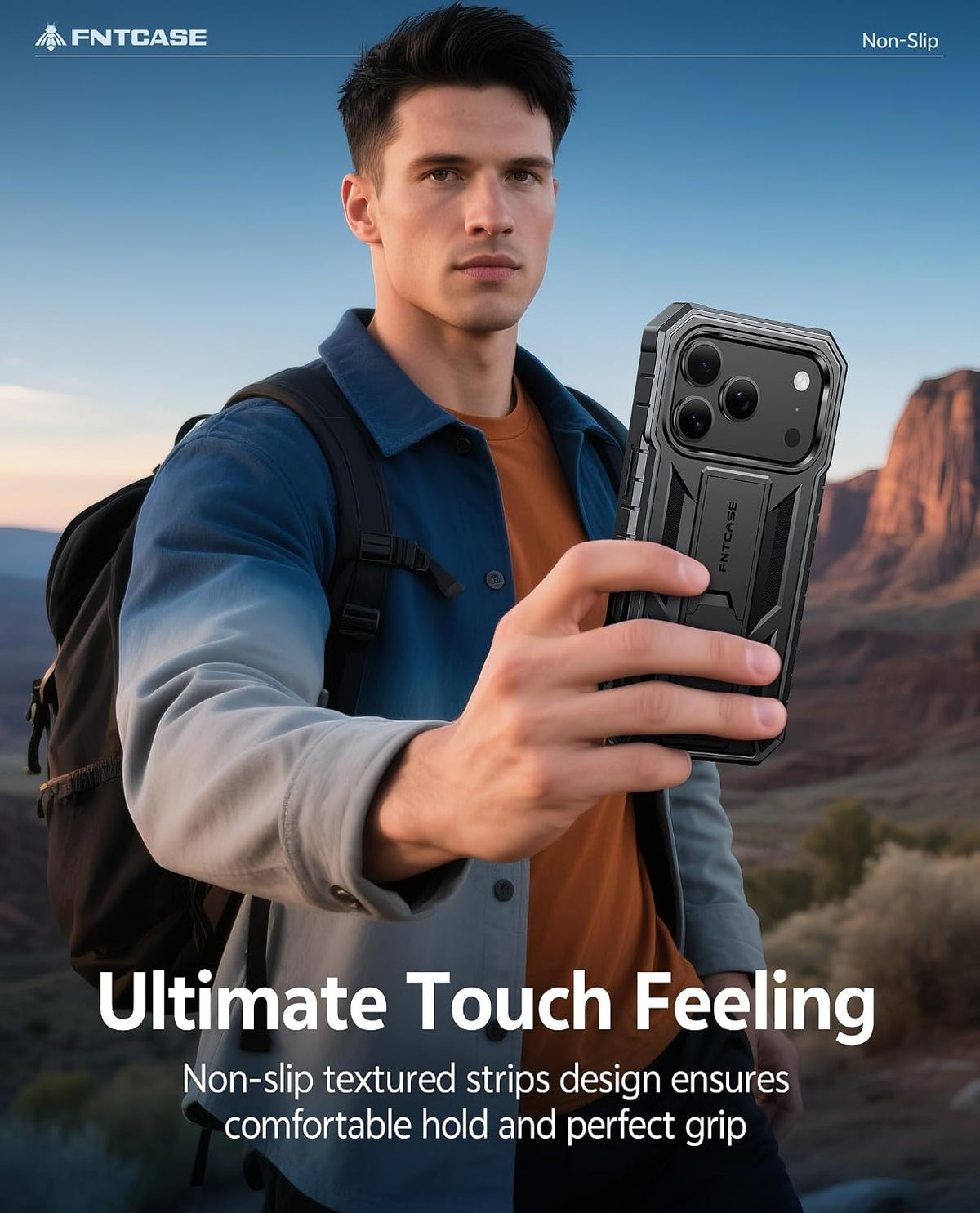 FNTCASE for iPhone 16 Case with Belt Clip and Built-in Screen Protector