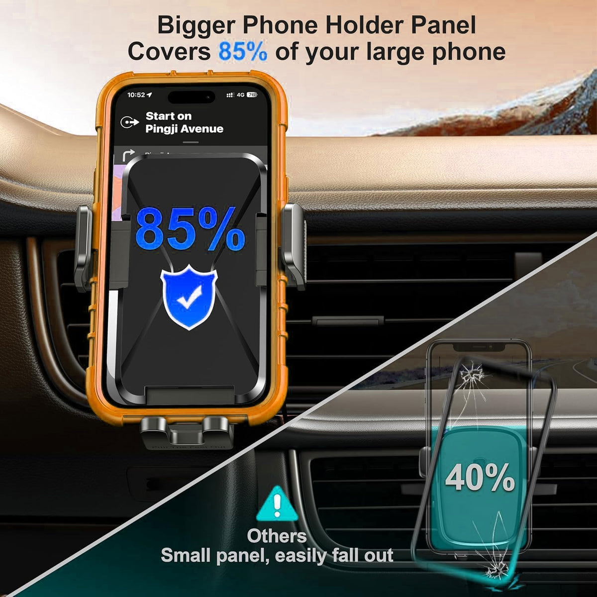 Qifutan Dash Mounted Holders Phone Holders for Your Car Phone Mount for Car Windshield Dashboard Air Vent Universal Pads Mats Mounts Hands Free Automobile Cell Phone Holder Fit for iPhone Smartphone