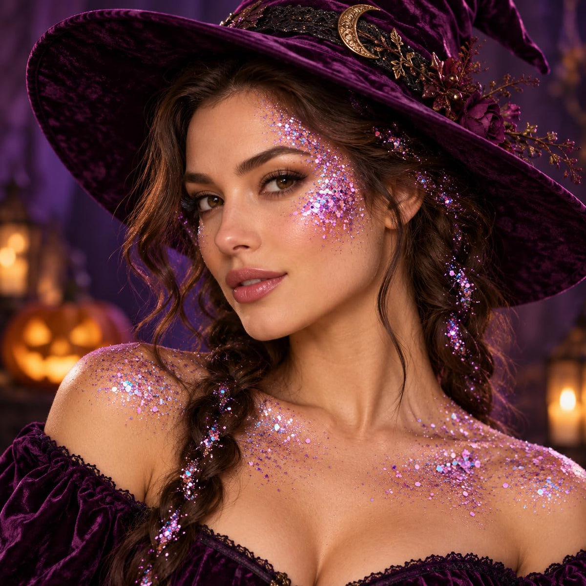 Mysense Red Face Hair Body Glitter Stick,Halloween Cosplay Sparkling Sequins Chunky Glitter Makeup,Festival Rave Concert Outfit Accessories for Women Girls Kids