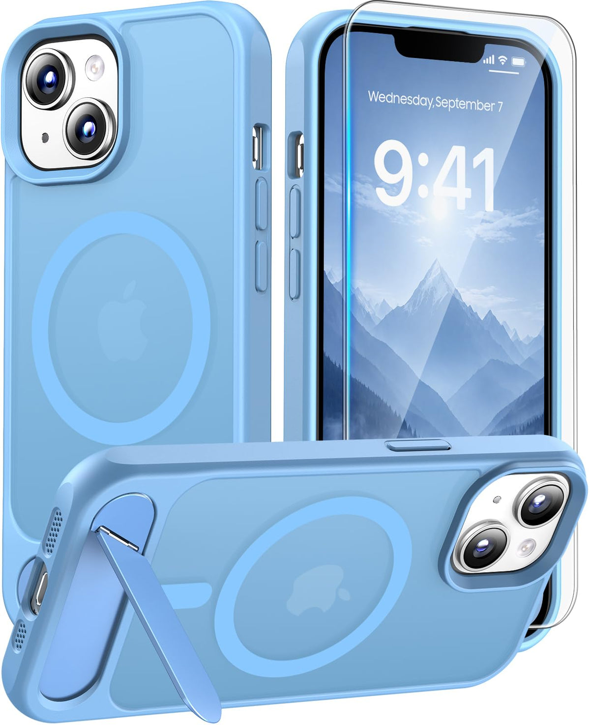 Magnetic for iPhone 16 Pro Case with Stand, Clear Matte