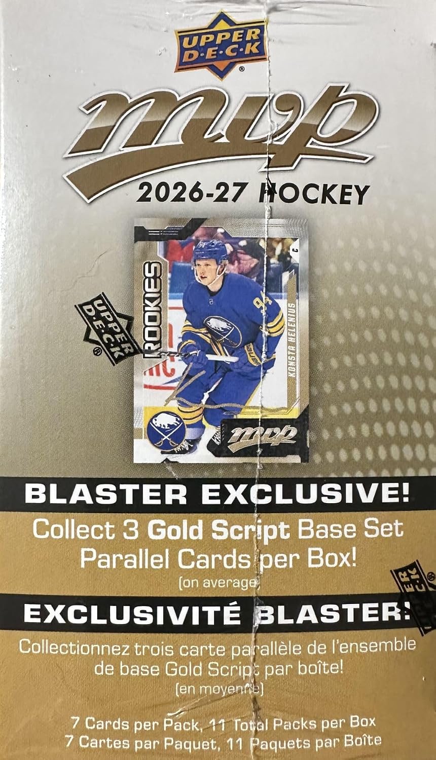 2026 2027 Upper Deck MVP Hockey Series Unopened Blaster Box of Packs with Chance for Rookies Plus #1 Draft Picks Cards and Blaster Exclusive Gold Scripts