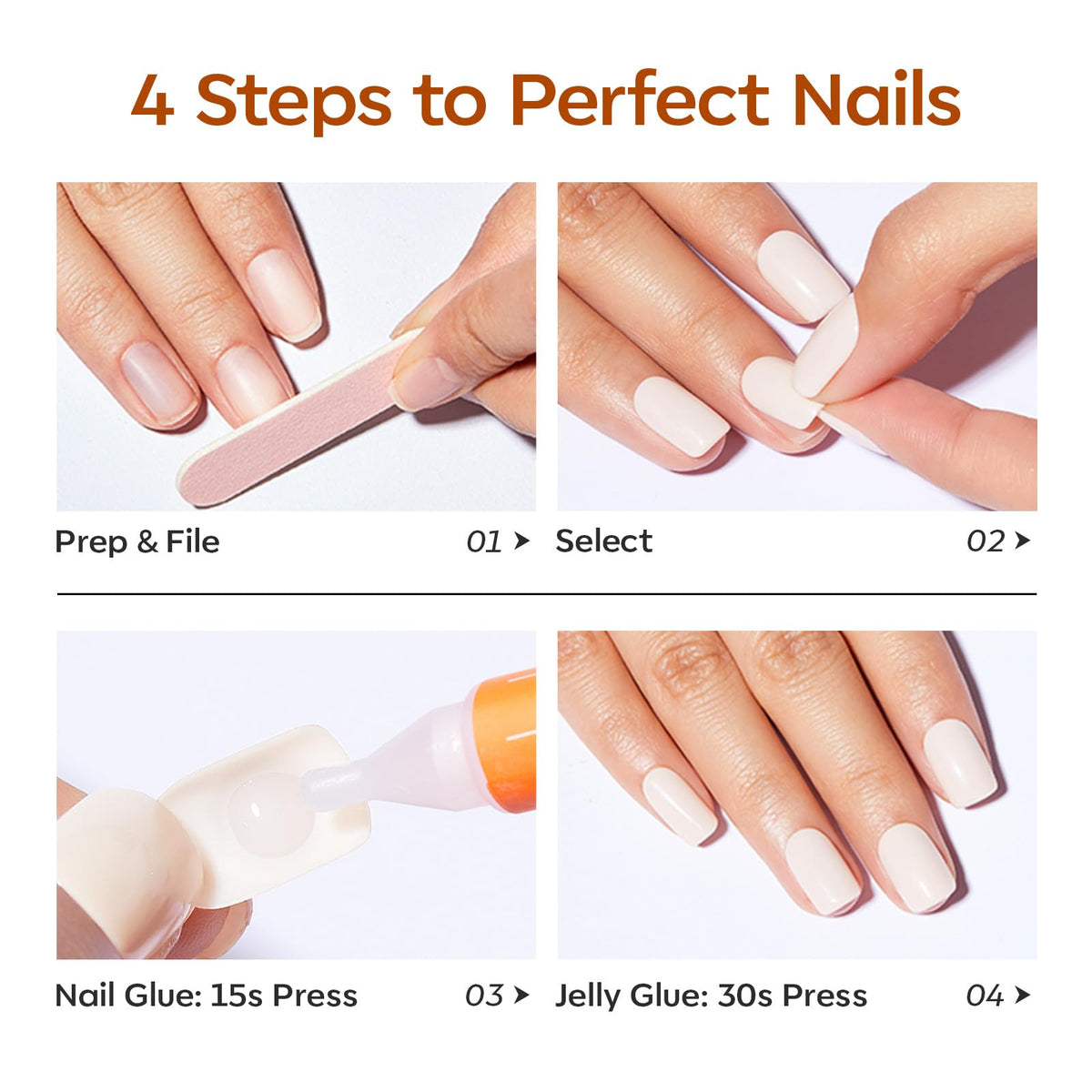 Modelones Black Press on Nails Short, Halloween Oval Fall Fake Nails