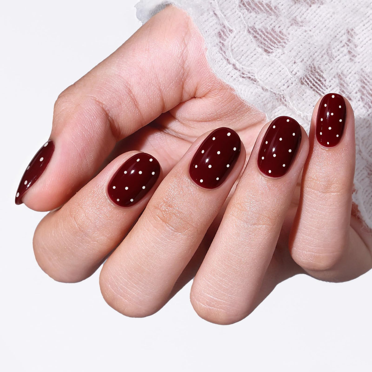 Modelones Black Press on Nails Short, Halloween Oval Fall Fake Nails