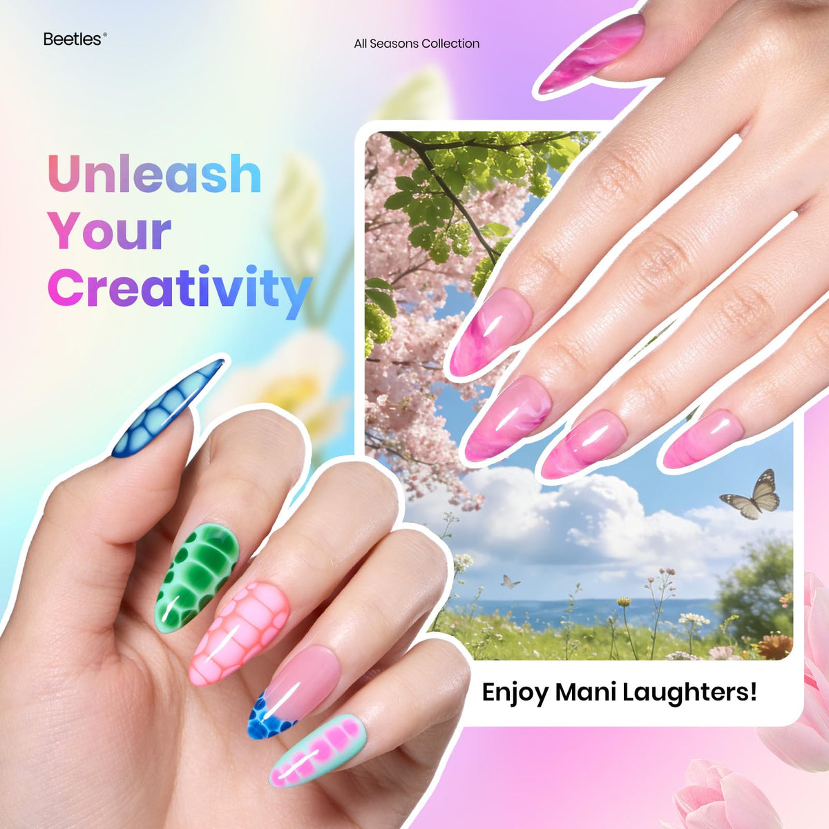 Beetles Gel Nail Polish Kit with U V Light - 80Pcs 55 Colors Gel Nail Kit