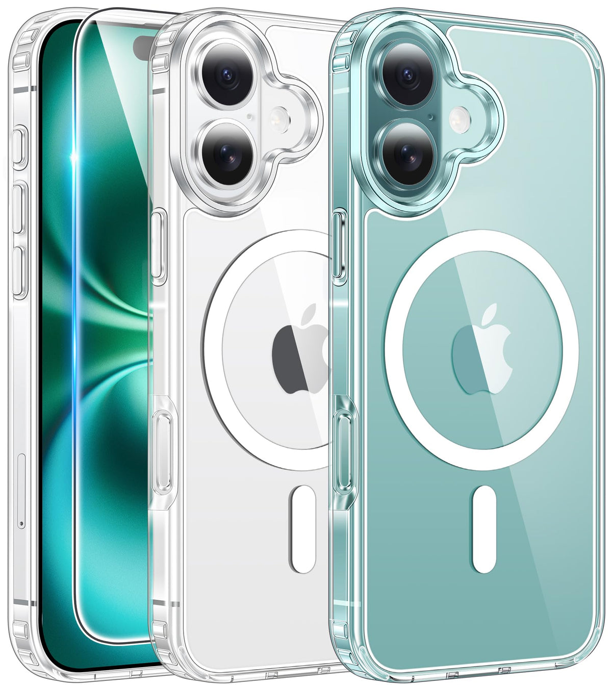 FNTCASE Magnetic for iPhone 15/14/13 Case, Clear