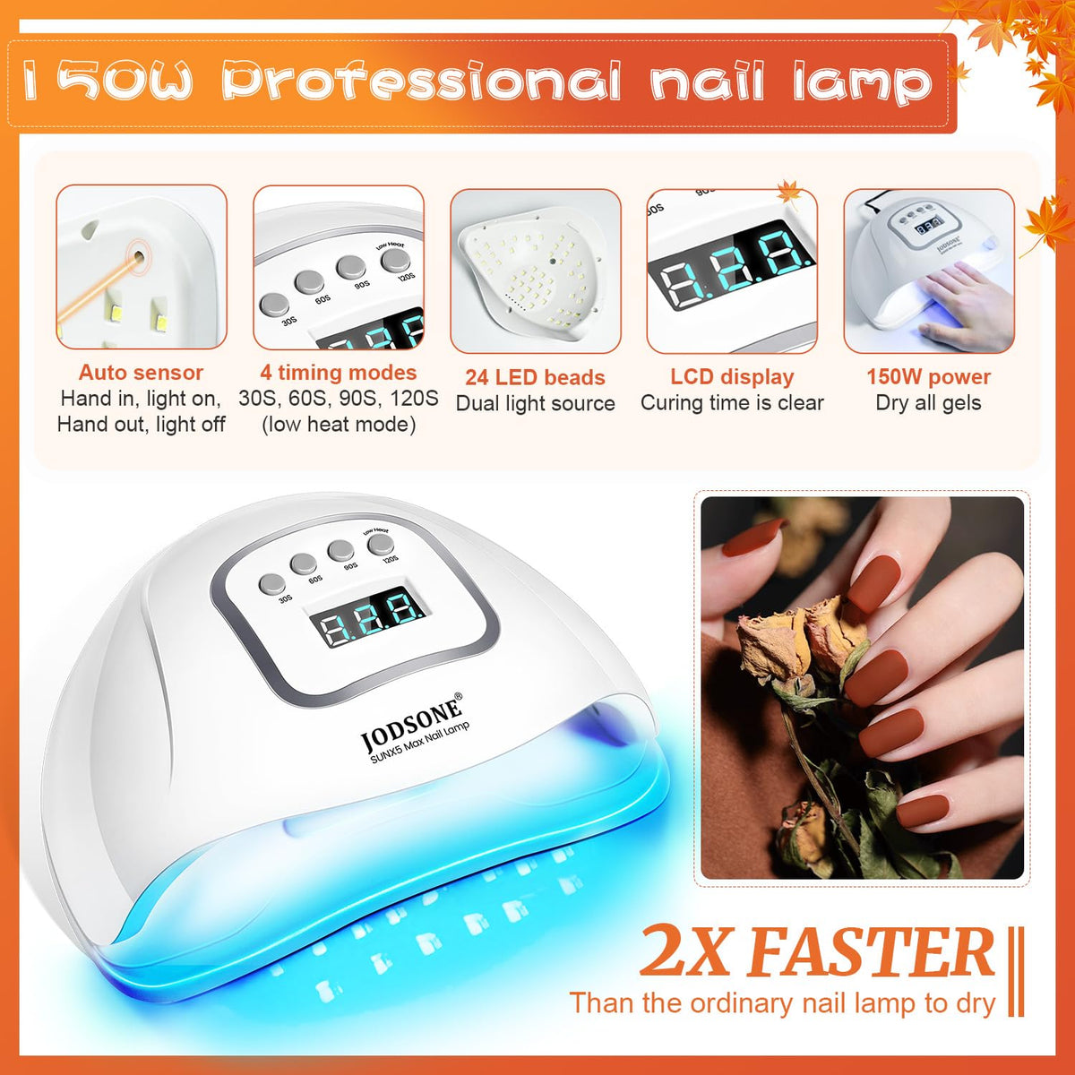 JODSONE 23 PCS Gel Nail Polish Set with Base Glossy and Matte Top Coat Multicolored Gel Nail Long Lasting Suitable for All Seasons