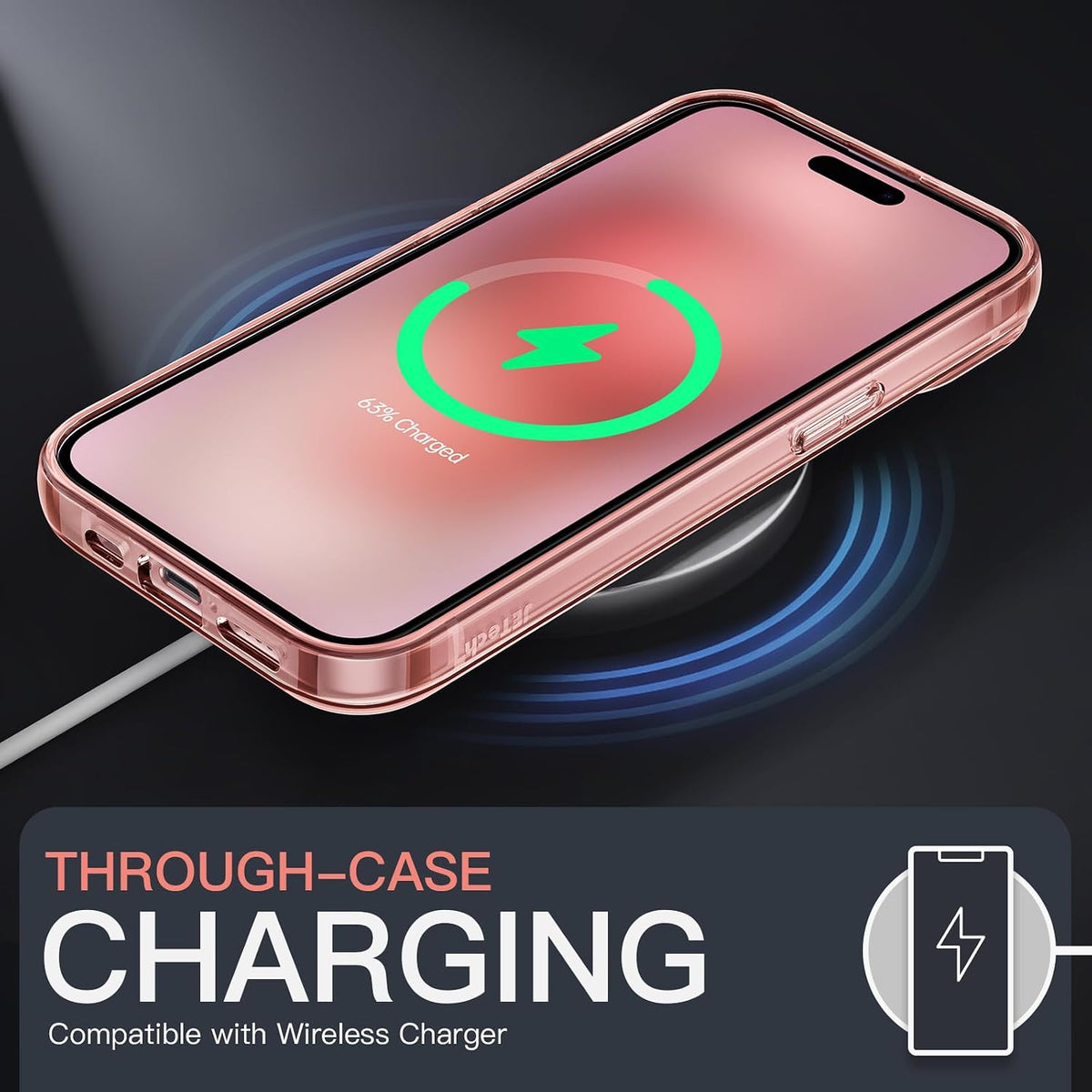 JETech Case for iPhone 15, Anti-Yellowing, Green