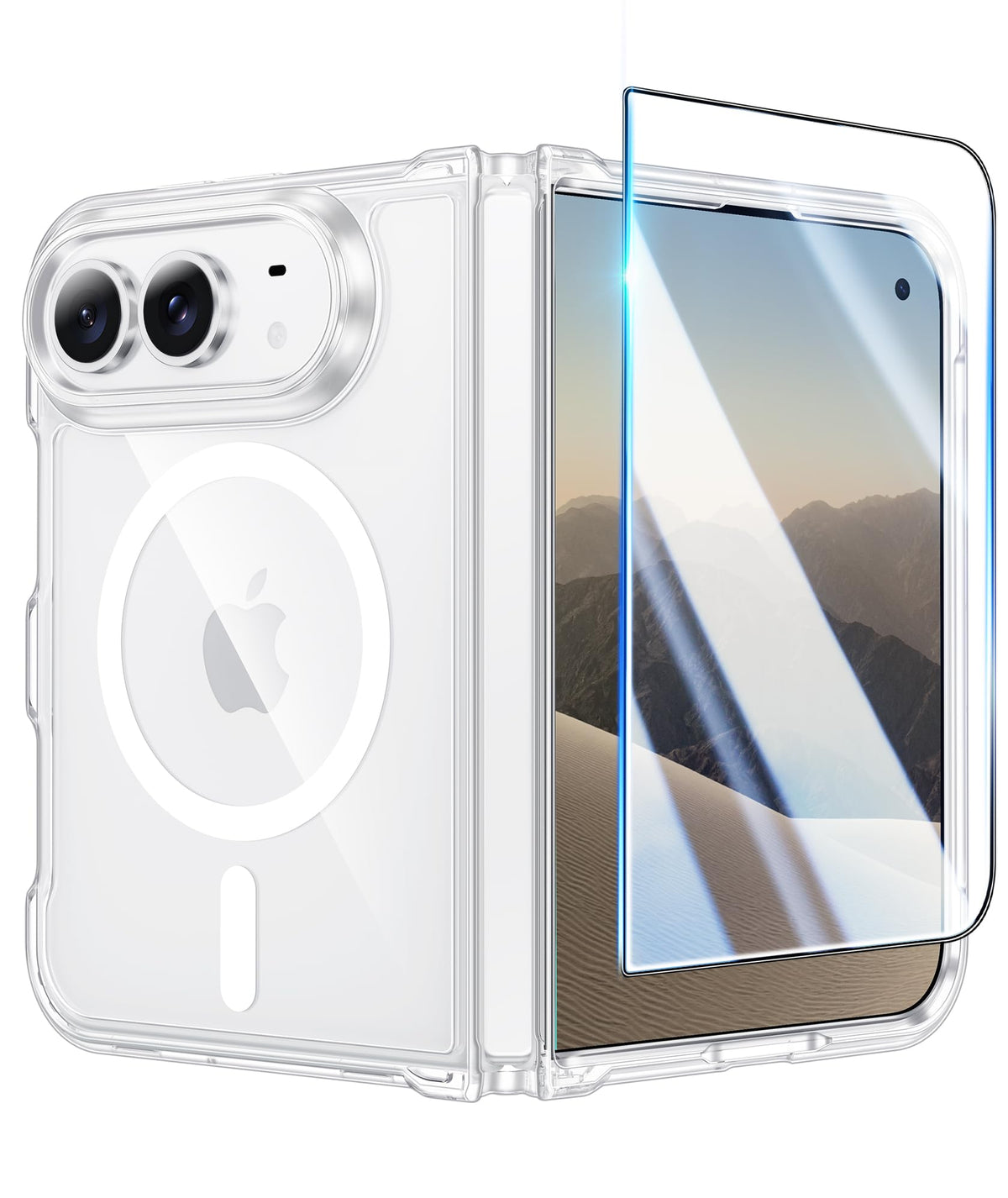 FNTCASE Magnetic for iPhone 15/14/13 Case, Clear