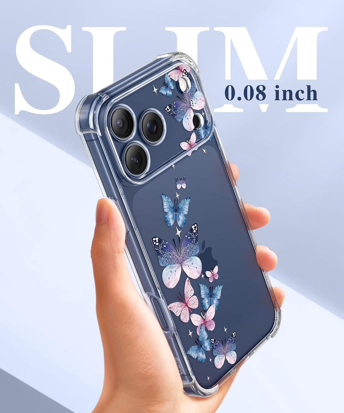 GVIEWIN for iPhone 17 Case Floral Clear Slim Women