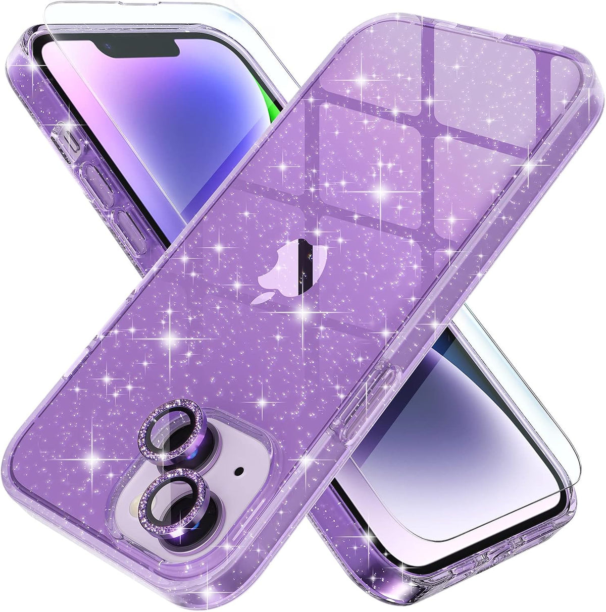 Choiche for iPhone 16 Pro Case Clear Women Girly (Glitter Gold)
