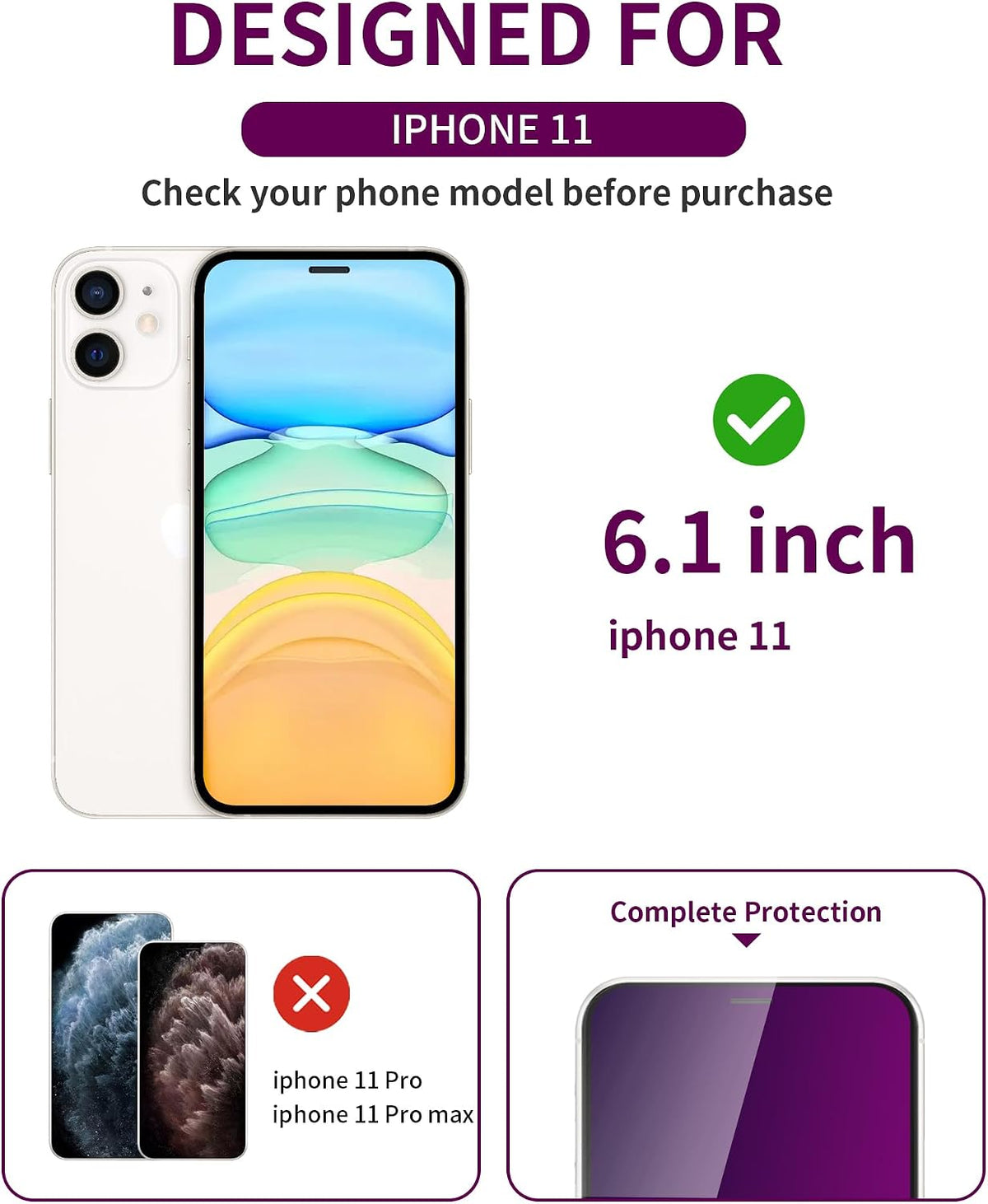 2 Pack Privacy Screen Protector for iPhone 13 Pro Max/14 Plus