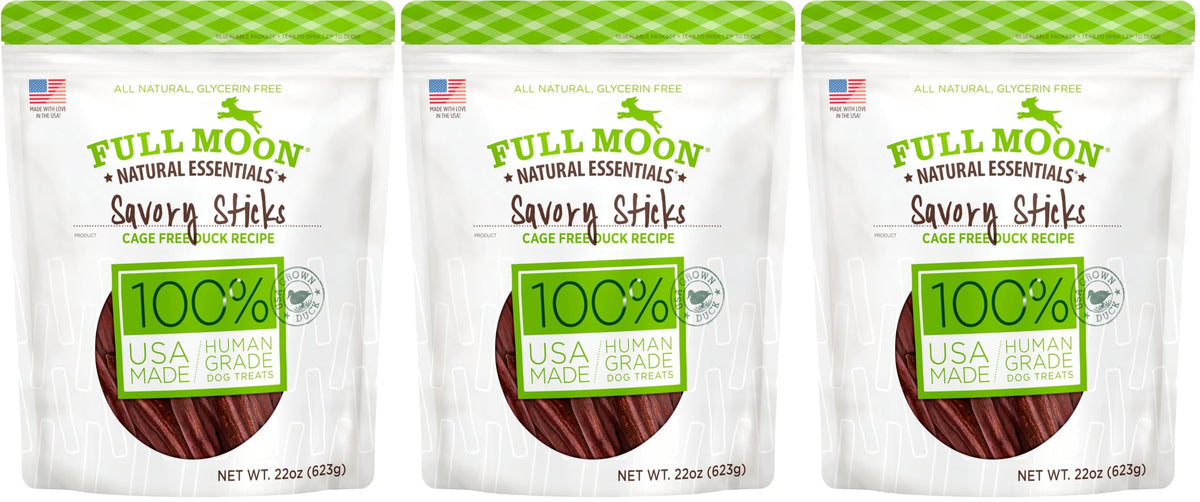 Full Moon All Natural Human Grade Dog Treats, Essential Beef Savory Sticks, 22 Ounce, 1.375 Pound (Pack of 1)