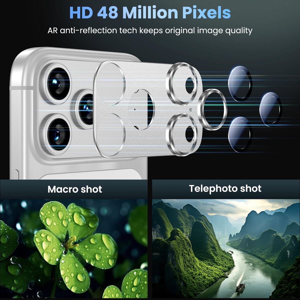 Uyiton for iPhone 18 Pro Camera Lens Protector, Metal Frame Glass Cover