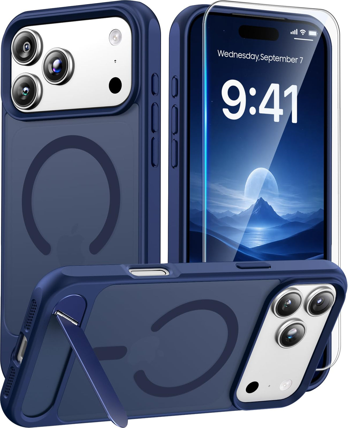 Magnetic for iPhone 16 Pro Case with Stand, Clear Matte