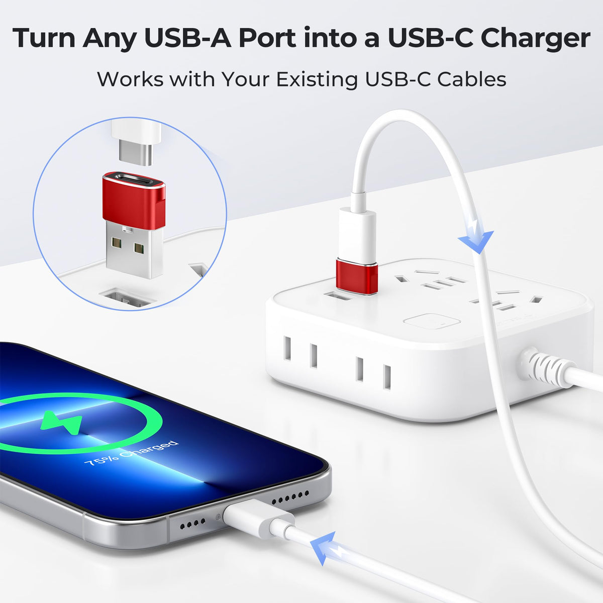 Basesailor USB to USB C Adapter,USBC Female to USB A Male Charger Adapter