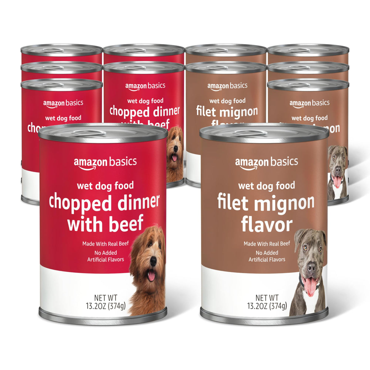 Amazon Basics Wet Dog Food Variety Pack, Country Stew Flavor and Cuts in Gravy with Beef, Made with Natural Ingredients, 13.2oz Cans (Pack of 12)
