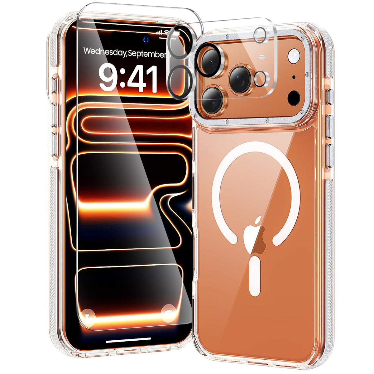 toushion 3 in 1 for iPhone 15 Plus Case Transparent