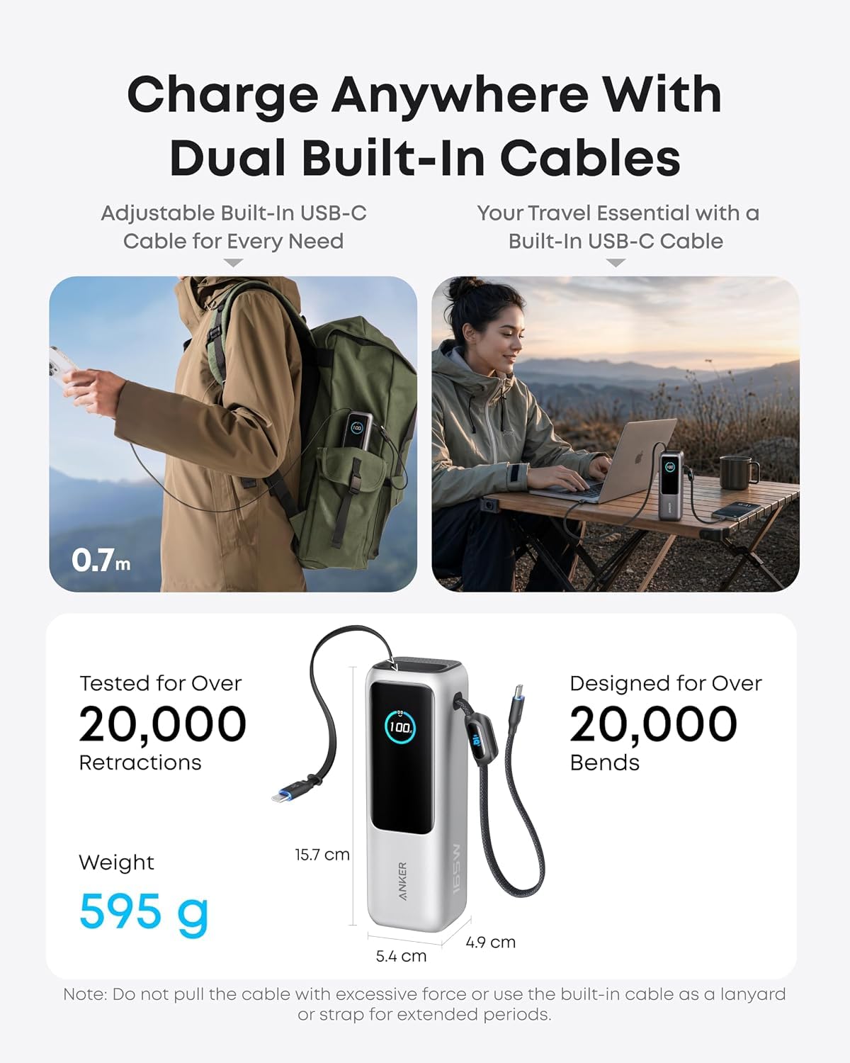 Anker Laptop Power Bank, 25,000mAh Travel Essential with 165W Total Output